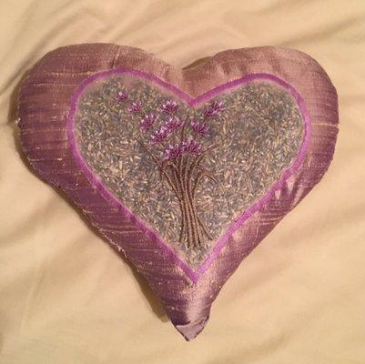 Pillow with dried lavender in it