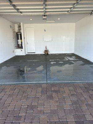 Pressure washing garage & pavers