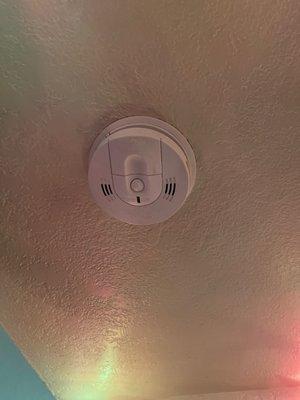 Smoke detector battery never gets changed.