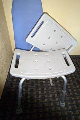 For handicapped folks a shower chair.  Geez