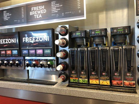 Self serve beverage dispensers.