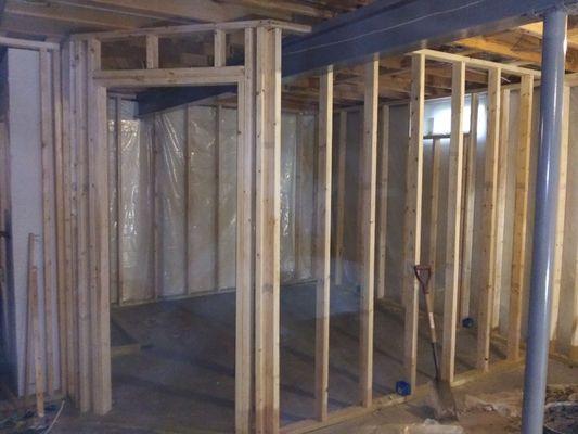 Basement framed