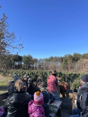 Free wagon rides make it easy to get out to the fields and back!