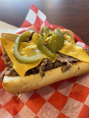 American cheese Italian beef with sweet.