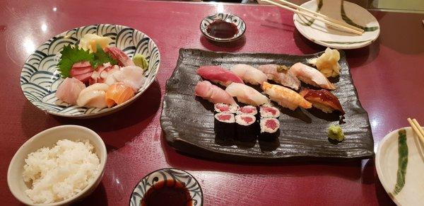 Sashimi and sushi dinner