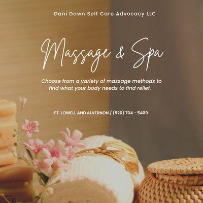 Dani Dawn Self Care Advocacy Massage Info