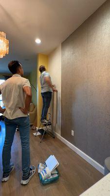 Hallway wallpaper install