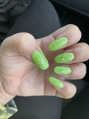 Awesome neon green glitter acrylic color powder