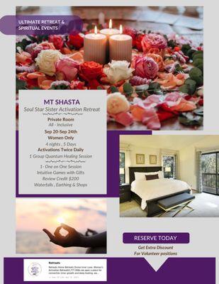 All-inclusive Women's Retreats 
 Mt Shasta