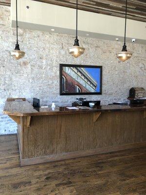 Front desk at The Midland Hotel, Hico, TX