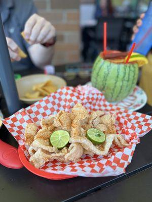 The fresh chicharrones were freaking delicious! Don't forget that lime squeeze with each bite.