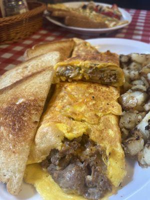 Franks Philly steak omelette