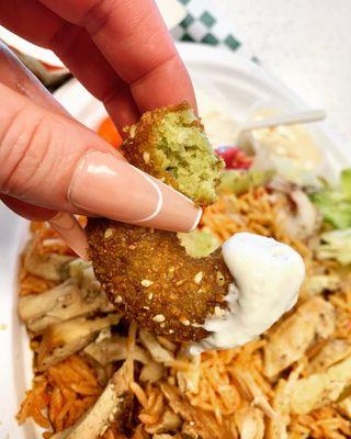 Chicken Shawarma Plate, 1 Piece Falafel Ring