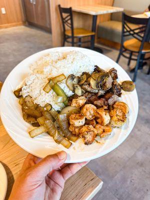 Combo steak and shrimp