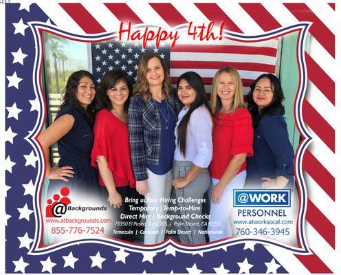 @Work Personnel Palm Desert Team 2018