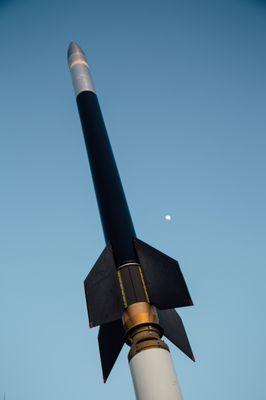 An image of a Sounding Rocket located in the Rocket Garden on the Visitor Center grounds.