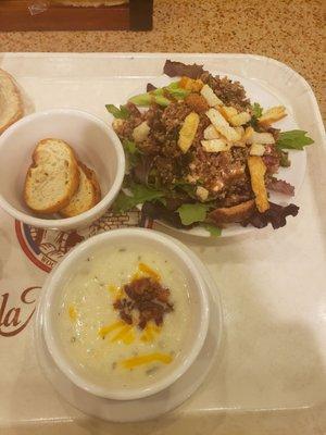 Baked Potato soup, Quinoa Salad