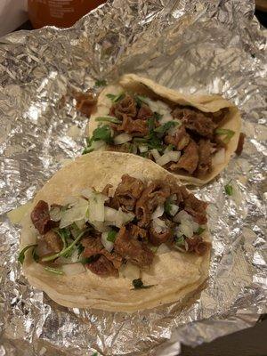 Tacos de tripa Tripa bien dorada