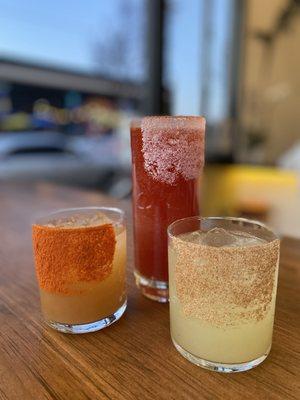 HAND CRAFTED DRINKS: 
- Classic michelada mix made in house with Model Especial 
- "Al Pastor" Margarita 
- "Pepino Santo" Margarita