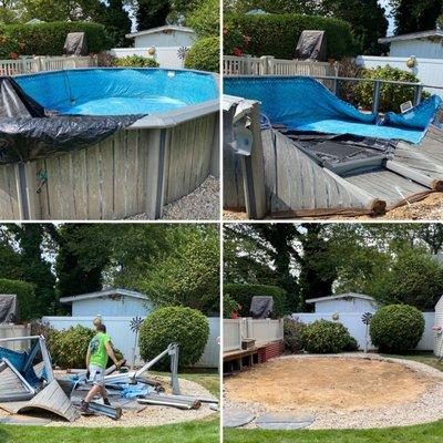 Before-During-After of an above-ground pool removal in Massapequa, NY.