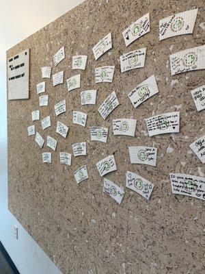 The 'pay it forward' wall lets you give a stranger a hot beverage and a few warm words of encouragement.