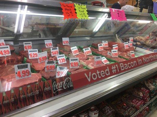 Options abound at the meat counter.