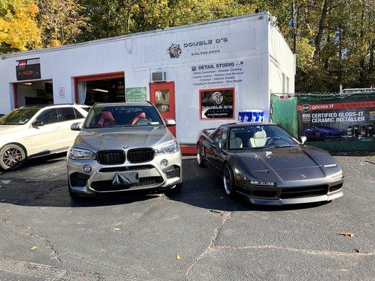 2018 X5M and 1991 Acura NSX both received full paint correction and ceramic coating