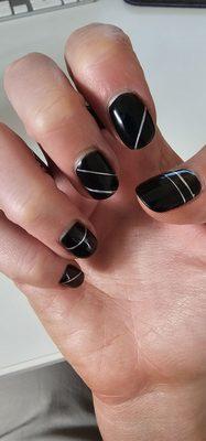 A fantastic spin on a black nail manicure