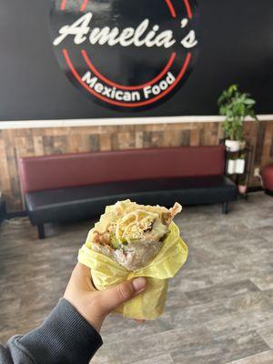 Chile Relleno Burrito + avocado salsa