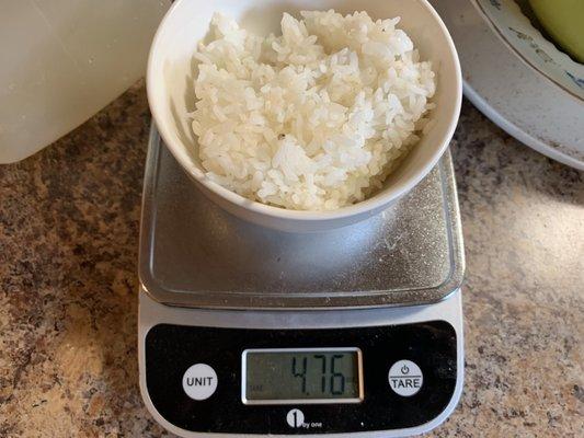 4 ounce portion of rice