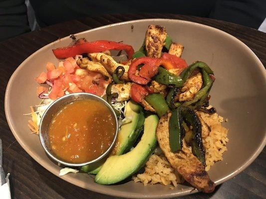 Fajita chicken bowl