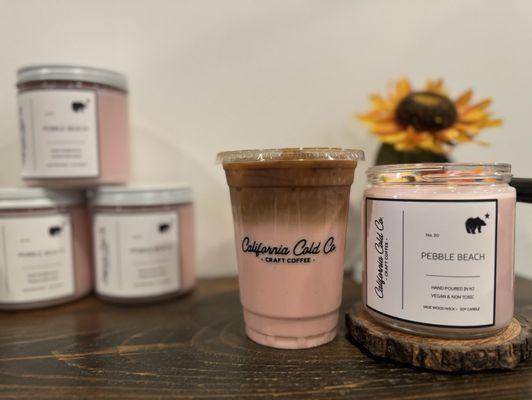 Pebbles Beach Latte & Candle