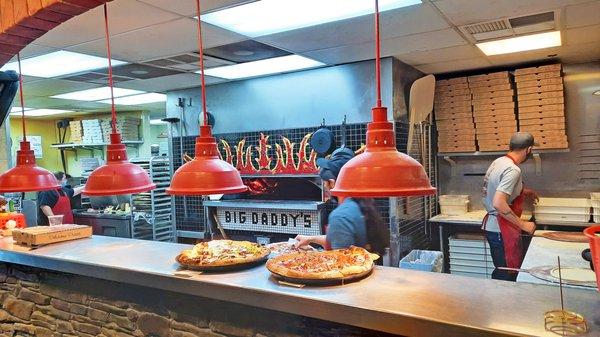 Wood fired brick oven.