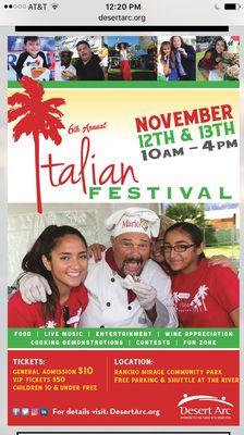 Italian Festival Palm Springs Poster 2016