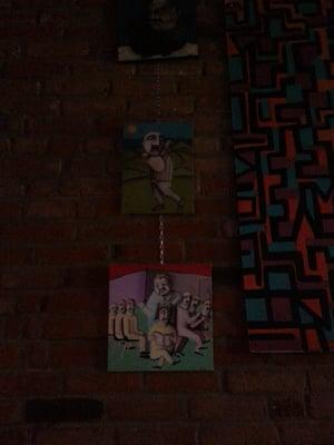 Kind of dark, but the artwork featured on LaMark15's walls are legit! All local and everchanging!