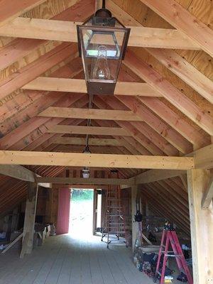 Lights we installed in a barn loft of a resturant.