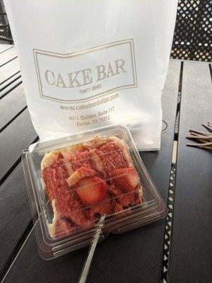 Strawberry cake slice