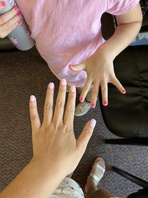 Dip mail and regular kids manicure.