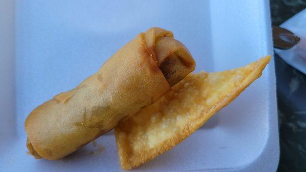 Egg roll and wonton, included with lunch special