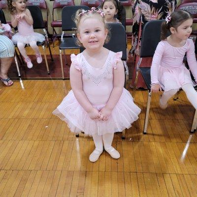 Waiting to show her entire family her dances. She was so excited and proud of herself.