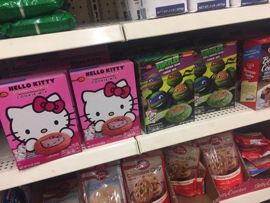 Hello kitty and ninja turtle cookies