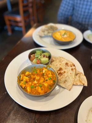 Mattar Karchan and Poori Lunch Combo substituted with Naan