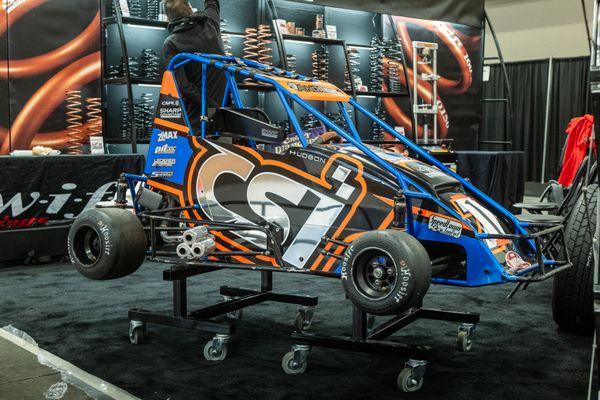 Hudson Andrews' Vegas Winning Quarter Midget car displayed at our booth during PRI 2023!