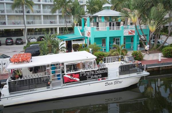 Our boat runs daily snorkeling and diving trips from the beautiful Key Largo Bay Resort Marriott.