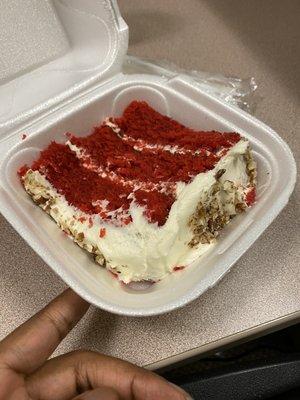 Red velvet cake slice