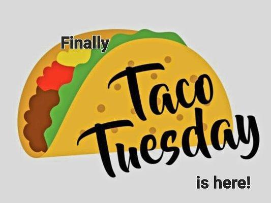 Taco Tuesday Special!
 $3 Coronas
 Tacos- Taco Pizza & Taco Salad!