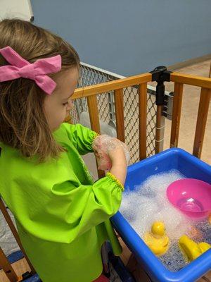 Sensory play in Books and Brushes class