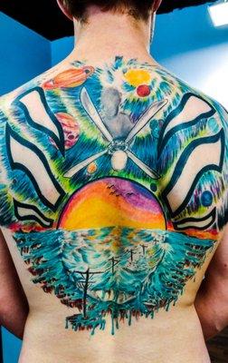 Salvador Dali Inspired Back piece