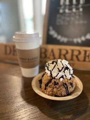 The Deep Barrel Signature coffee and hazelnut latte