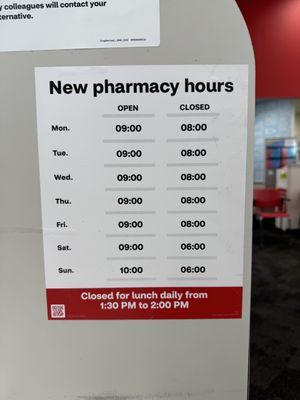 new pharmacy hours